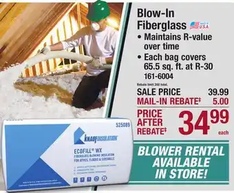 Menards Blow-In Fiberglass offer