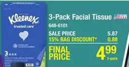 Menards Kleenex 3-Pack Facial Tissue offer