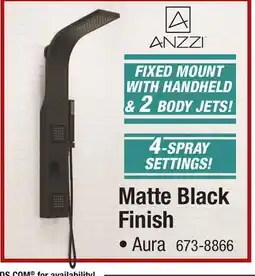 Menards Matt Black Finish SHOWER PANELS offer