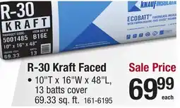 Menards R-30 Kraft Faced Fiberglass offer
