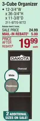 Menards 3-Cube Organizer offer