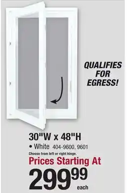 Menards 30W x 48H CASEMENT offer