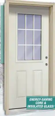 Menards MASTERCRAFT Internal Grille Half Lite Prehung Exterior Door offer