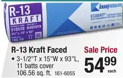 Menards R-13 Kraft Faced Fiberglass offer
