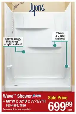 Menards Wave Shower offer