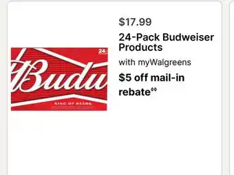 Walgreens 24-Pack Budweiser Products offer