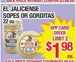 Torres Supermercado EL JALICIENSE SOPES OR GORDITAS offer