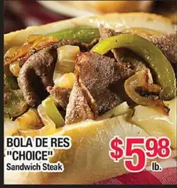 Torres Supermercado BOLA DE RES CHOICE Sandwich Steak offer