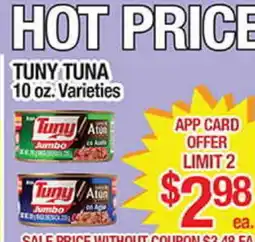 Torres Supermercado TUNY TUNA 10 oz. Varieties offer