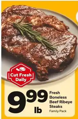 Save a Lot Fresh Boneless Beef Ribeye Steaks offer
