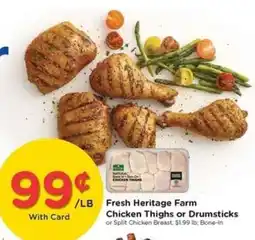 Kroger Fresh Heritage Farm Chicken Thighs or Drumsticks offer