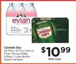 Kroger Canada Dry or Evian Spring Water offer