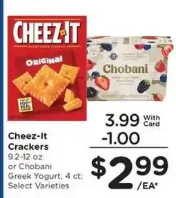 Kroger Cheez-It Crackers or Chobani Greek Yogurt offer