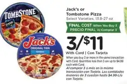 Kroger Jack's or Tombstone Pizza offer