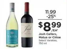 Kroger Josh Cellars, Matua or Chloe offer