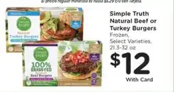 Kroger Simple Truth Natural Beef or Turkey Burgers offer