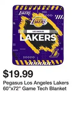 Dick's Sporting Goods Pegasus Los Angeles Lakers 60x72 Game Tech Blanket offer