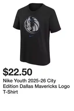 Dick's Sporting Goods Nike Youth 2025-26 City Edition Dallas Mavericks Logo T-Shirt offer