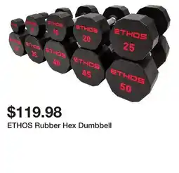 Dick's Sporting Goods ETHOS Rubber Hex Dumbbell offer