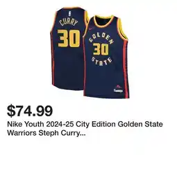 Dick's Sporting Goods Nike Youth 2024-25 City Edition Golden State Warriors Steph Curry #30 Swingman Jersey offer