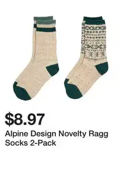 Dick's Sporting Goods Alpine Design Novelty Ragg Socks 2-Pack offer