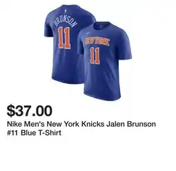 Dick's Sporting Goods Nike Men's New York Knicks Jalen Brunson #11 Blue T-Shirt offer