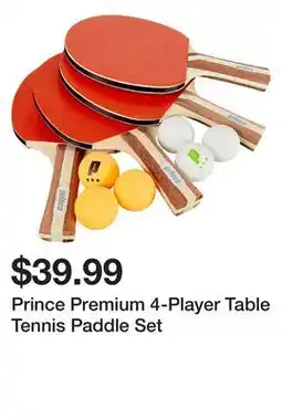 Dick's Sporting Goods Prince Premium 4-Player Table Tennis Paddle Set offer