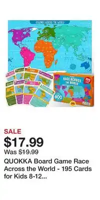 Kohl's QUOKKA Board Game Race Across the World - 195 Cards for Kids 8-12 years - Learn Flags and Map offer
