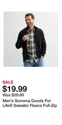 Kohl's Men's Sonoma Goods For Life Sweater Fleece Full-Zip offer
