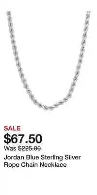 Kohl's Jordan Blue Sterling Silver Rope Chain Necklace offer