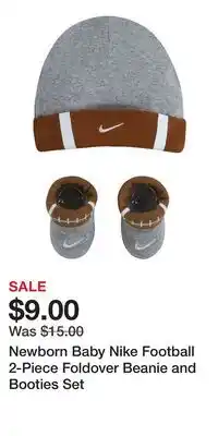 Kohl's Newborn Baby Nike Football 2-Piece Foldover Beanie and Booties Set offer
