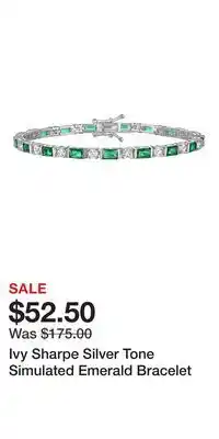 Kohl's Ivy Sharpe Silver Tone Simulated Emerald Bracelet offer
