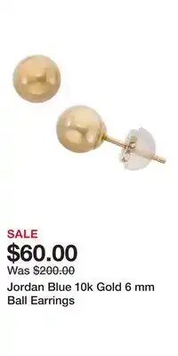 Kohl's Jordan Blue 10k Gold 6 mm Ball Earrings offer