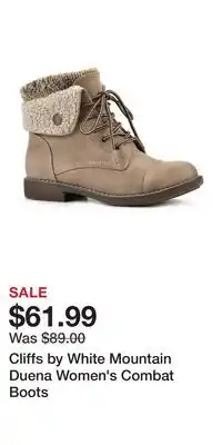 Kohl's Cliffs by White Mountain Duena Women's Combat Boots offer