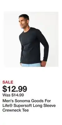 Kohl's Men's Sonoma Goods For Life Supersoft Long Sleeve Crewneck Tee offer