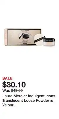 Kohl's Laura Mercier Indulgent Icons Translucent Loose Powder & Velour Puff Duo Gift Set offer