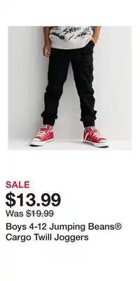 Kohl's Boys 4-12 Jumping Beans Cargo Twill Joggers offer