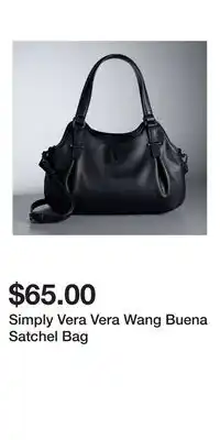 Kohl's Simply Vera Vera Wang Buena Satchel Bag offer