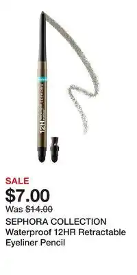Kohl's SEPHORA COLLECTION Waterproof 12HR Retractable Eyeliner Pencil offer