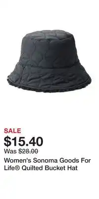 Kohl's Women's Sonoma Goods For Life Quilted Bucket Hat offer