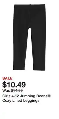 Kohl's Girls 4-12 Jumping Beans Cozy Lined Leggings offer