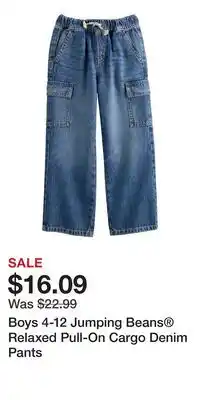Kohl's Boys 4-12 Jumping Beans Relaxed Pull-On Cargo Denim Pants offer