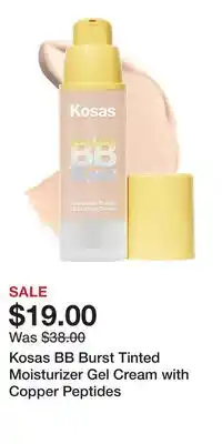 Kohl's Kosas BB Burst Tinted Moisturizer Gel Cream with Copper Peptides offer