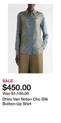Nordstrom Dries Van Noten Cho Silk Button-Up Shirt offer