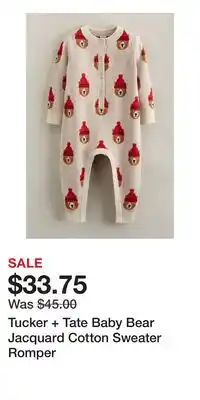 Nordstrom Tucker + Tate Baby Bear Jacquard Cotton Sweater Romper offer