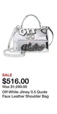 Nordstrom Off-White Jitney 0.5 Quote Faux Leather Shoulder Bag offer