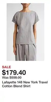 Nordstrom Lafayette 148 New York Travel Cotton Blend Shirt offer