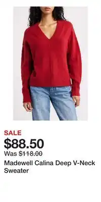 Nordstrom Madewell Calina Deep V-Neck Sweater offer