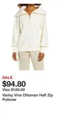 Nordstrom Varley Vine Ottoman Half Zip Pullover offer