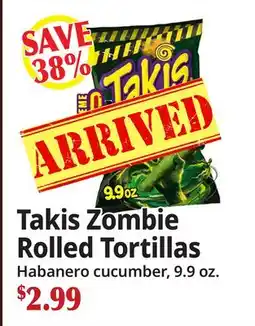 Ocean State Job Lot Takis Zombie Rolled Tortillas offer